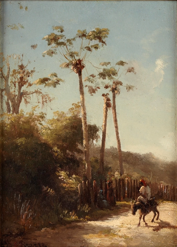 Paesaggio delle Antille, cavaliere e asino su una strada, 1856, Ordrupgaard - Ordrupgaard, Denver